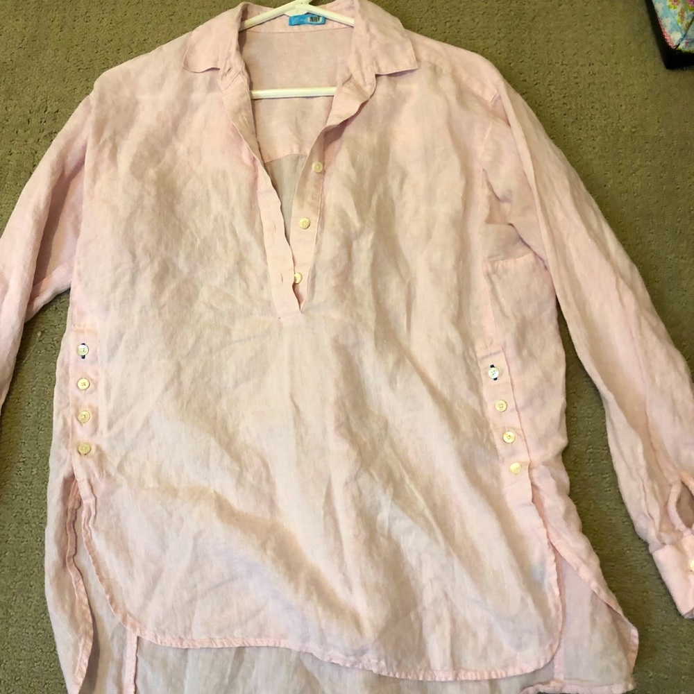 J McLaughlin pink linen shirt